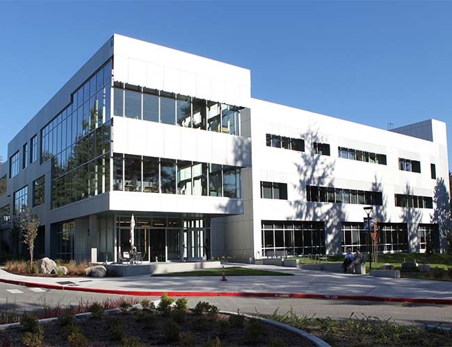 Corporate office building with white walls and lots of windows | featured image for Services.