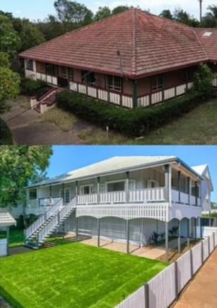 Before and after photo of the Nudgee Project | Featured Image for the Nudge Project Page by Diamond Brothers Painting.